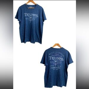 Lucky Brand Triumph Men’s Shirt Sz L  World Motorcycle Speed Record Thunderbird